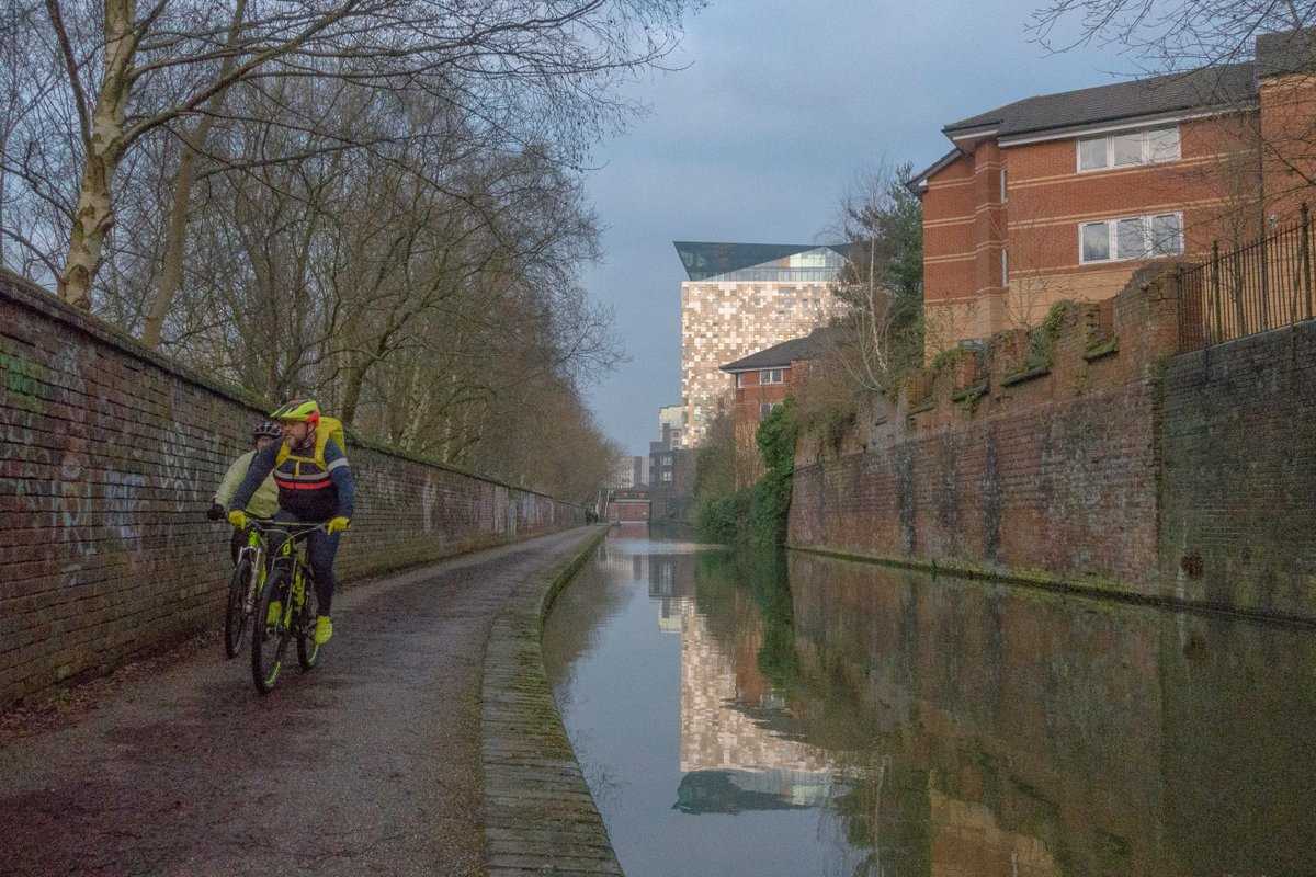 Canal and Cyclists in Birmingham (Winter 2017/18)